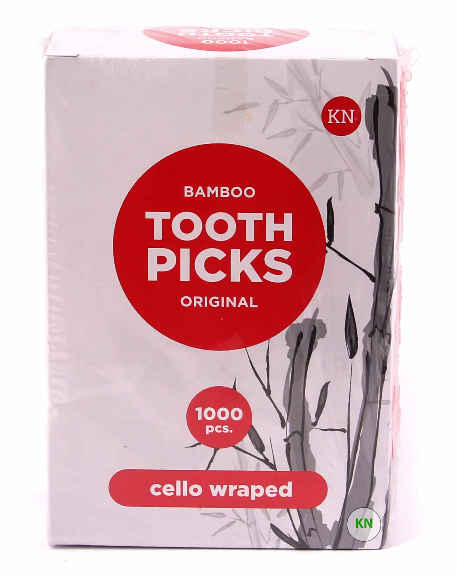 Зубочистки без ментола в индивидуальной целлофановой упаковке, 1000 шт.