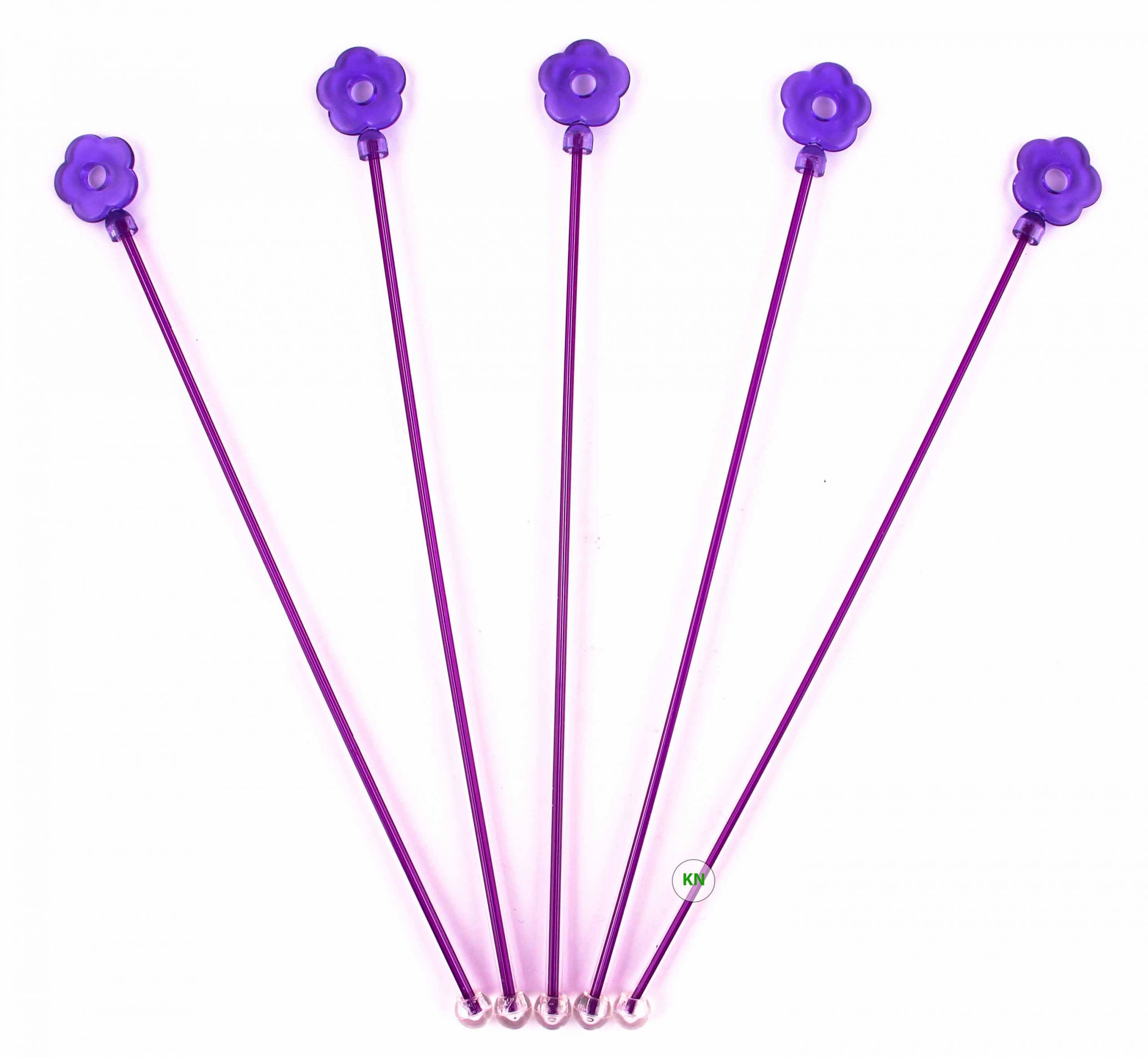 Мешалки "Цветок" фиолетовые, 28 см, 20 шт.