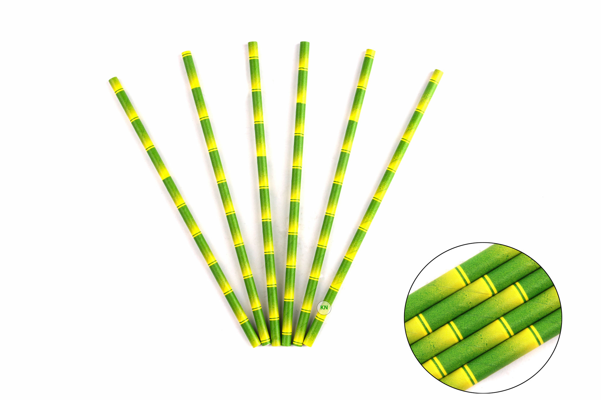 Трубочка паперова "Бамбук" зелена, Ø 5 мм, 20 см, 25 шт.