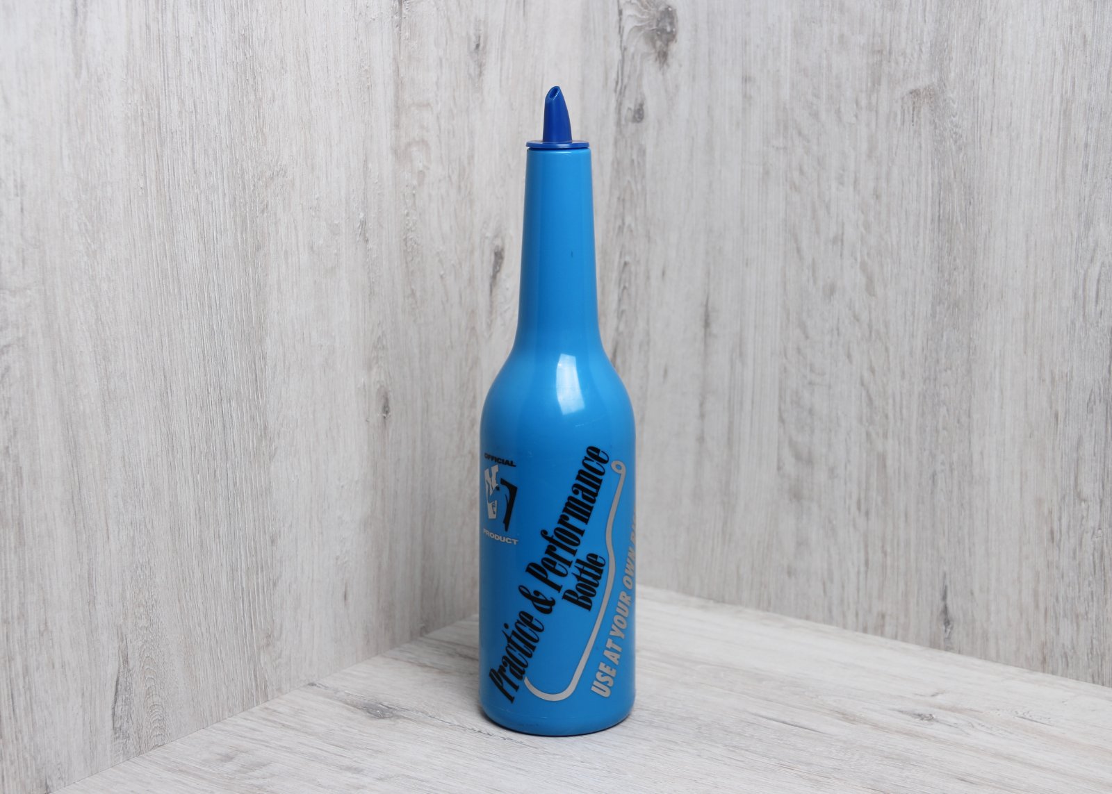 Бутылка для флейринга синяя (с надписью), арт. KN-JD-8672