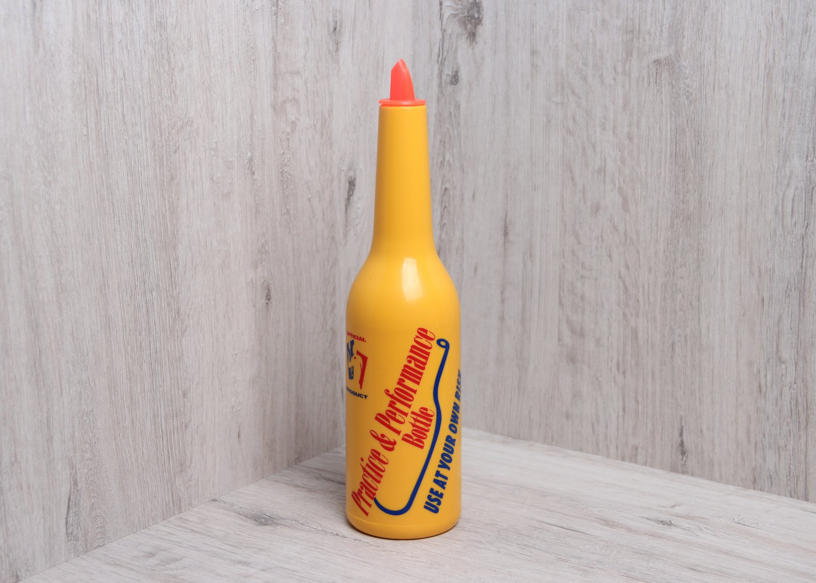 Пляшка для флейринга жовта (з написом), арт. KN-JD-8672