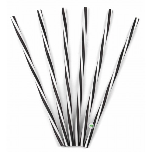 Трубочка фреш вита чорно-біла без гофри, Ø 8 мм, 25 см, 500 шт.