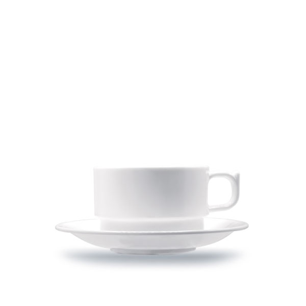 Чашка с блюдцем, белая, 200  мл, арт. KN-RC.200-W