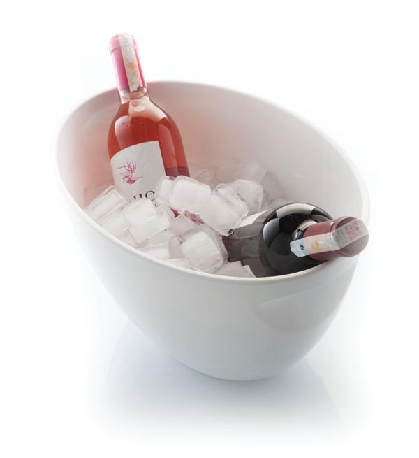 Ведро для охлаж. вина, полик., белый, 37 х 25 см, арт. KN-BK.500-W