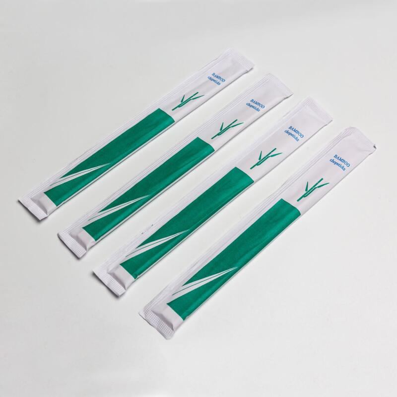Палички для суші у зеленій упаковці “Бамбук”, Ø 4,2 мм, 23 см, 100 штук, арт. KN-1023042