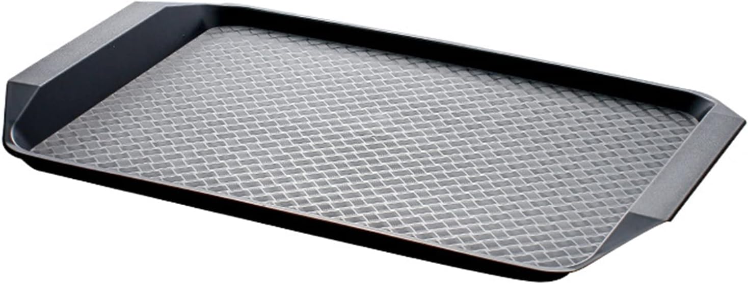 Таця прямокутна, пластик, чорна, 42,5х30х3,5 см, арт. KN-818FF Black