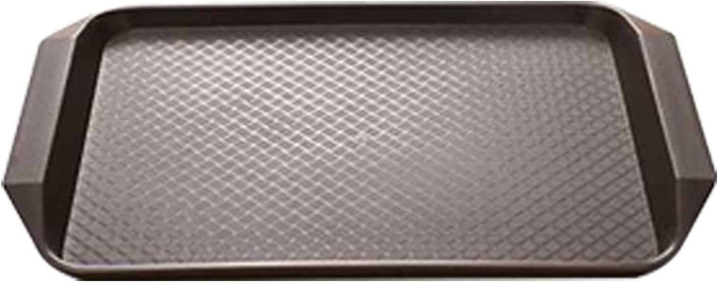 Таця прямокутна, пластик, коричнева, 42,5х30х3,5 см, арт. KN-818FF Brown