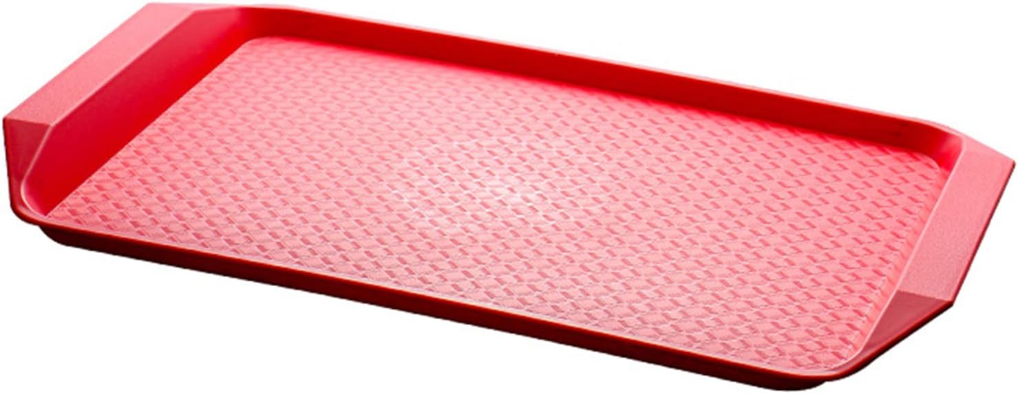 Таця прямокутна, пластик, червона, 42,5х30х3,5 см, арт. KN-818FF Red