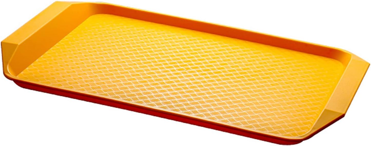 Таця прямокутна, пластик, жовта, 42,5х30х3,5 см, арт. KN-818FF Yellow