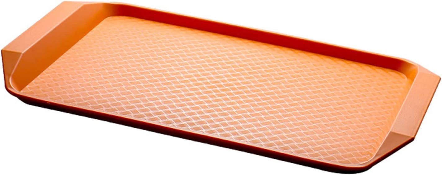 Таця прямокутна, пластик, помаранчева, 42,5х30х3,5 см, арт. KN-818FF Orange