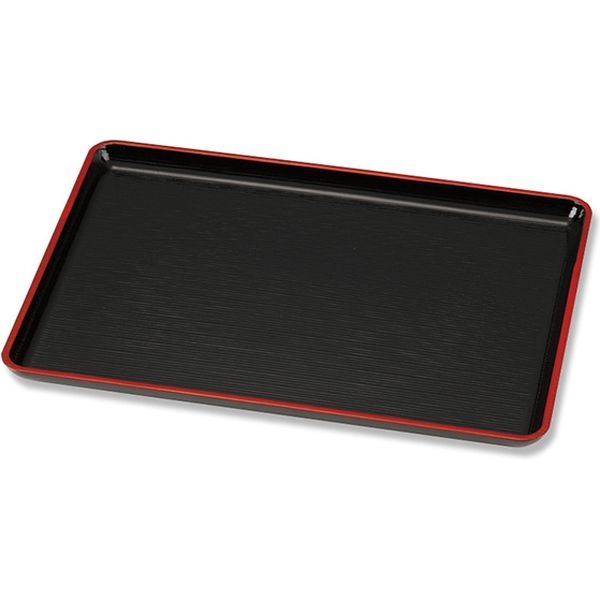 Таця прямокутна чорна, антисліп, 30х20х2 см, арт. KN-SU3020