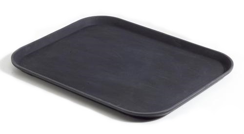 Таця прямокутна чорна, антисліп, 46х36х2,2 см, арт. 1418FB