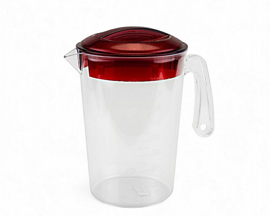 Глечик з кришкою з мірною шкалою, полікарбонат, 2 л, арт. KN-GSRH-03 / KN-601021