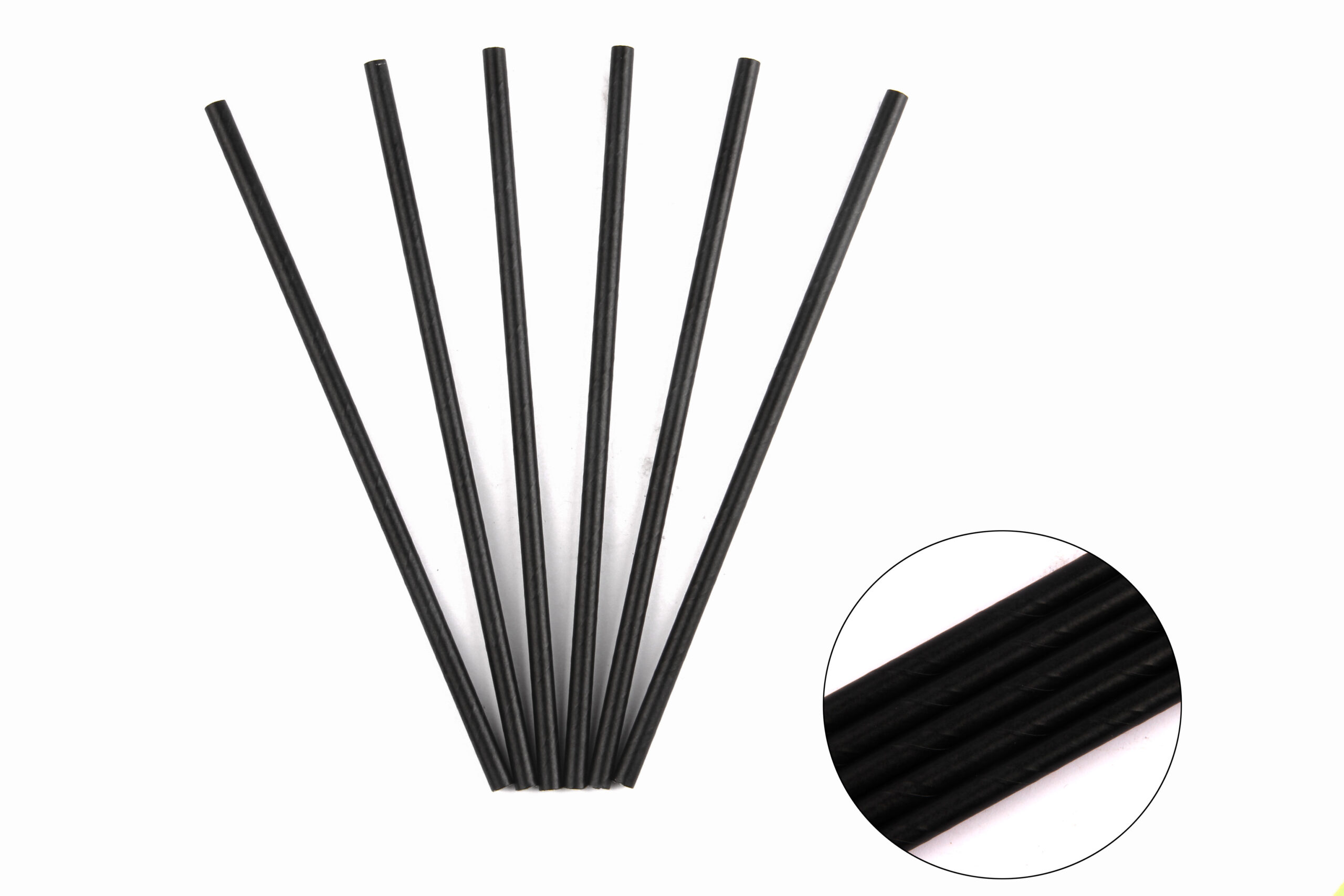 Трубочка паперова чорна, Ø 6 мм, 19,5 см, 100 шт.