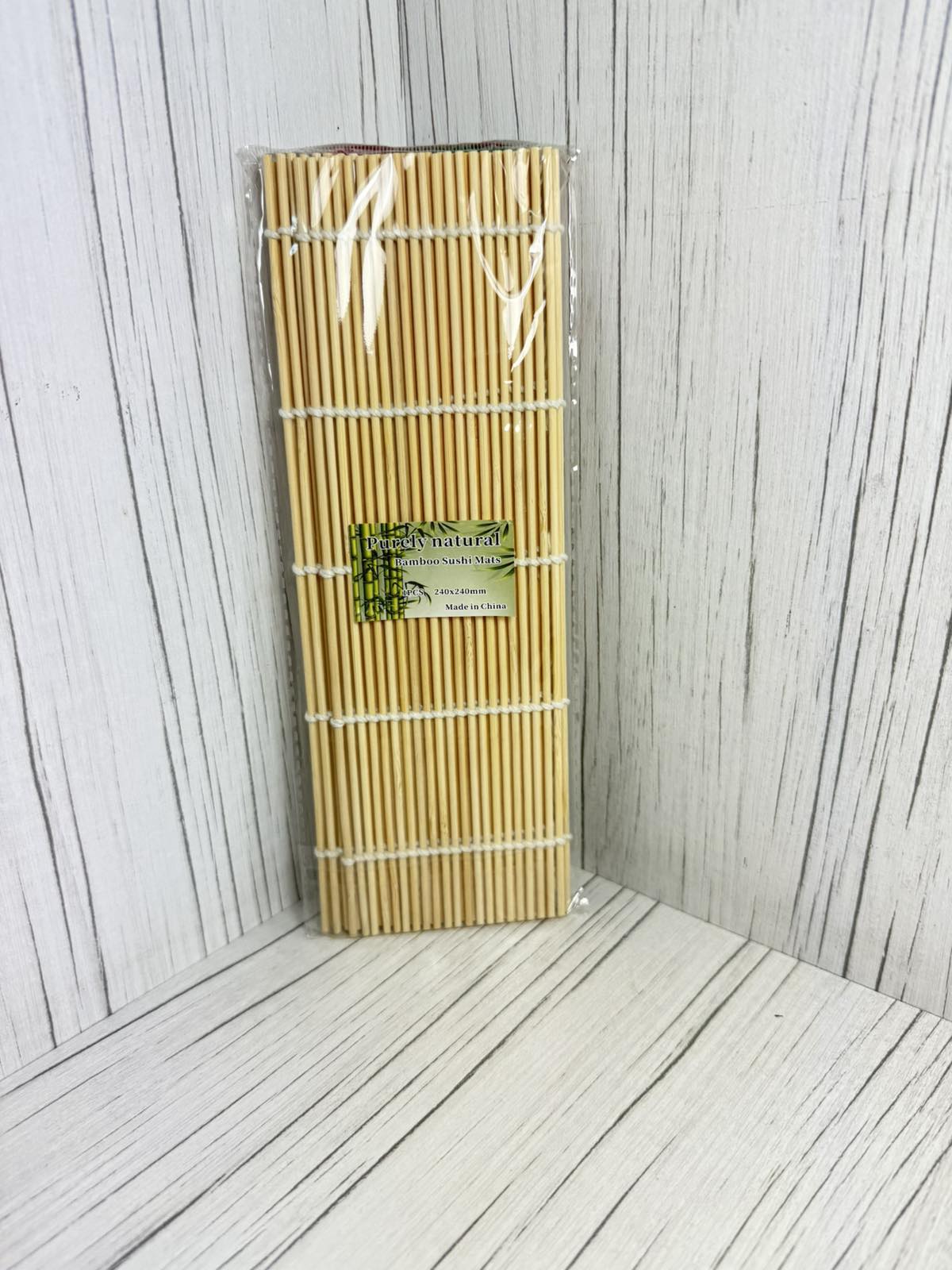 Коврик (циновка) для суши/роллов, бамбук, белый, 24 х 24 см