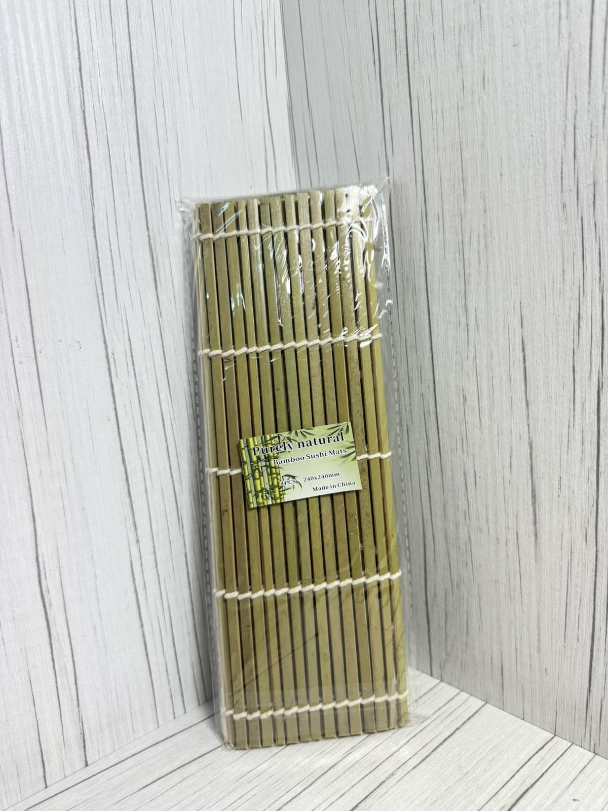 Коврик (циновка) для суши/роллов, бамбук, зеленый, 24 х 24 см