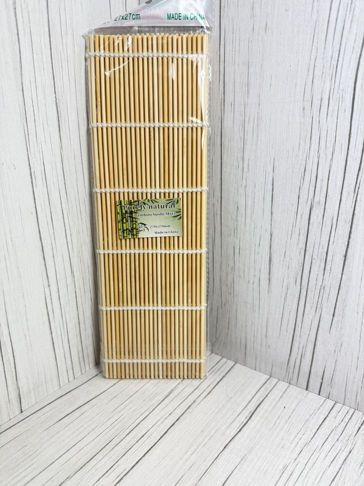 Коврик (циновка) для суши/роллов, бамбук, белый, 27 х 27 см