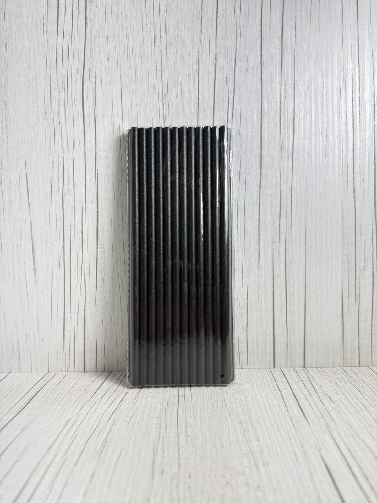 Трубочка паперова чорна, Ø 6 мм, 19,5 см, 25 шт.