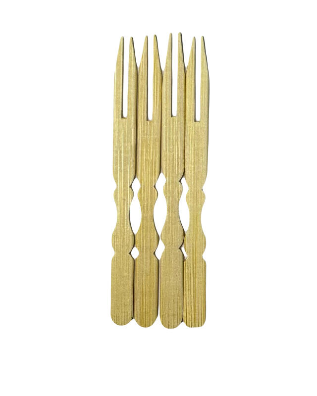Шпажки Вилочка, фигурная, бамбук, 9 см, 100 шт, арт. KN-810102-2